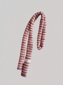 ROMWE Goth 1pc Cute Basics Contrast Color/Color Block Knit Winter Scarf, Suitable For School, Casual Wear For Women