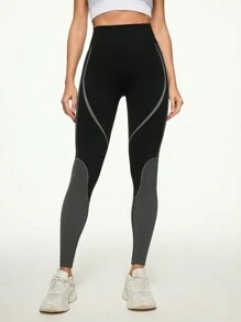 Easithlete 1 件高腰无缝瑜伽紧身裤，弹力运动紧身裤 - 彩色 - 查看 6