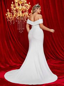 Glamrae 大码露肩高开叉鱼尾鱼尾婚纱