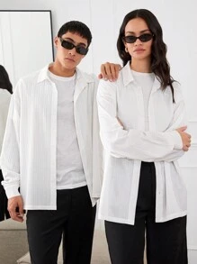 Manfinity INSISELF Camicia unisex oversize a maniche larghe con righe intrecciate