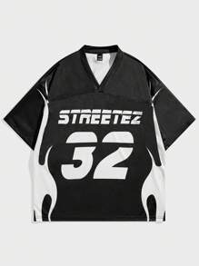 Manfinity VCAY Men's Digital Print Loose Knit Short Sleeve T-Shirt Set - Black - View 3