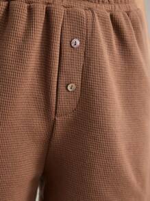Ocili Ocili Effen kleur dames casual shorts met trekkoord taille, loungewear