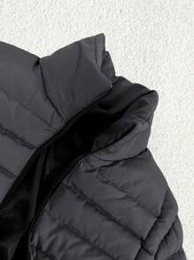 SHEIN Cottnline Men High Collar 2x Zipper Regular Padded Coat - Grey - View 6