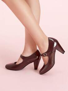 CUCCOO DOLLMOD Women Fashion Daily Commute Retro High Heel Pumps Valentines - Redwood - View 4