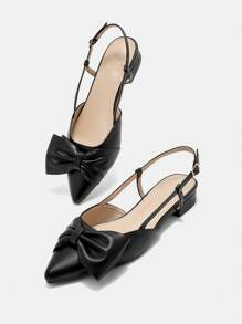 CUCCOO BIZCHIC Chaussures plates décontracté avec décoration en nœud de couleur unie pour femmes