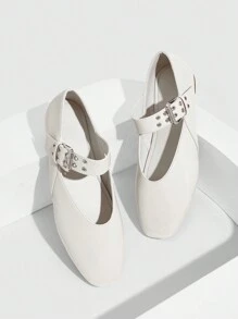 CUCCOO GRLICON Giày bệt phong cách Y2K dành cho nữ, phù hợp với phong cách Punk, Biker, cô gái cá tính, Halloween, Giáng sinh, trang phục dự tiệc - trắng - Xem 1