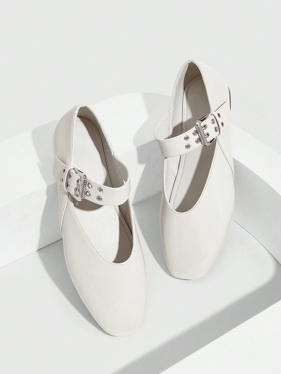 CUCCOO GRLICON Giày bệt phong cách Y2K dành cho nữ, phù hợp với phong cách Punk, Biker, cô gái cá tính, Halloween, Giáng sinh, trang phục dự tiệc - trắng - Xem 1