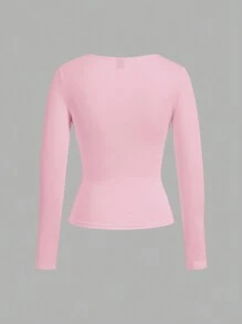 SHEIN EZwear Casual Simple Red Cherry Pattern Letter Print Loose Cropped Round Neck Short Sleeve Thin T-Shirt For Women,Slightly Sheer Suitable For Summer