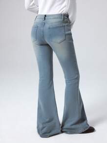 LYSMO Women's Front Button Pocket Plain Casual Denim Jeans, Daily Wear