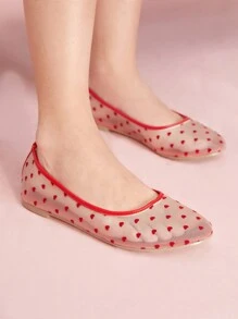 CUCCOO DOLLMOD 银色金属 PU + 灰色仿麂皮双色圆头女式平底乐福鞋 - 紅色 - 查看 5