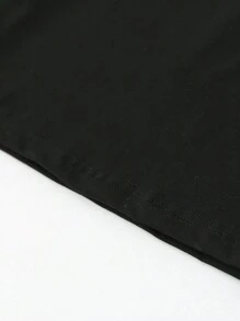 SHEIN 1件幼兒女童心形印花短袖t恤 - 黑色 - 查看 5