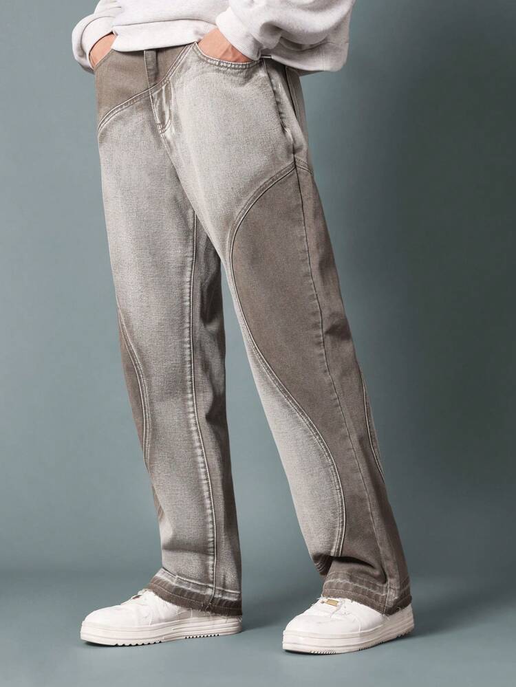 Flare Fit Two Tone Curve Seaming Jean