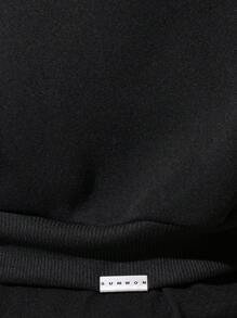 SUMWON Premium Oversized Athletic Sweatshirt Fall Winter Casual Streetwear Classic Crop Fit Urban Style Workout Gym Sport Fashion Essential Pullover - Black - View 6