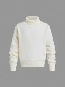 SHEIN Tween Boys' Casual Cartoon Animal Pattern Crew Neck Knit Sweater For Daily Wear