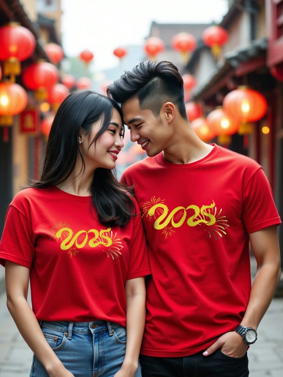 Manfinity Homme 男士数字印花圆领短袖休闲 T 恤