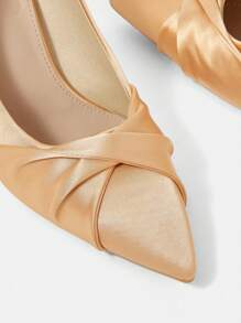 CUCCOO CHICEST Champagne Color Pointed Toe High Heel Pumps, Elegant Fashion Shoes For Banquet, Wedding, Commute, Date, Christmas Party - Champagne - View 8