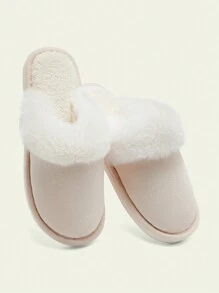 Cuccoo Cute White Fluffy Super Soft Furry Indoor Slip-On Slippers