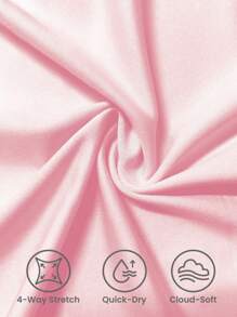 Gameset SHEIN Sport 女士运动连帽卫衣，瑜伽跑步健身锻炼修身长袖上衣带拇指孔，休闲拼接网眼V领卫衣 - 淺粉色 - 查看 6