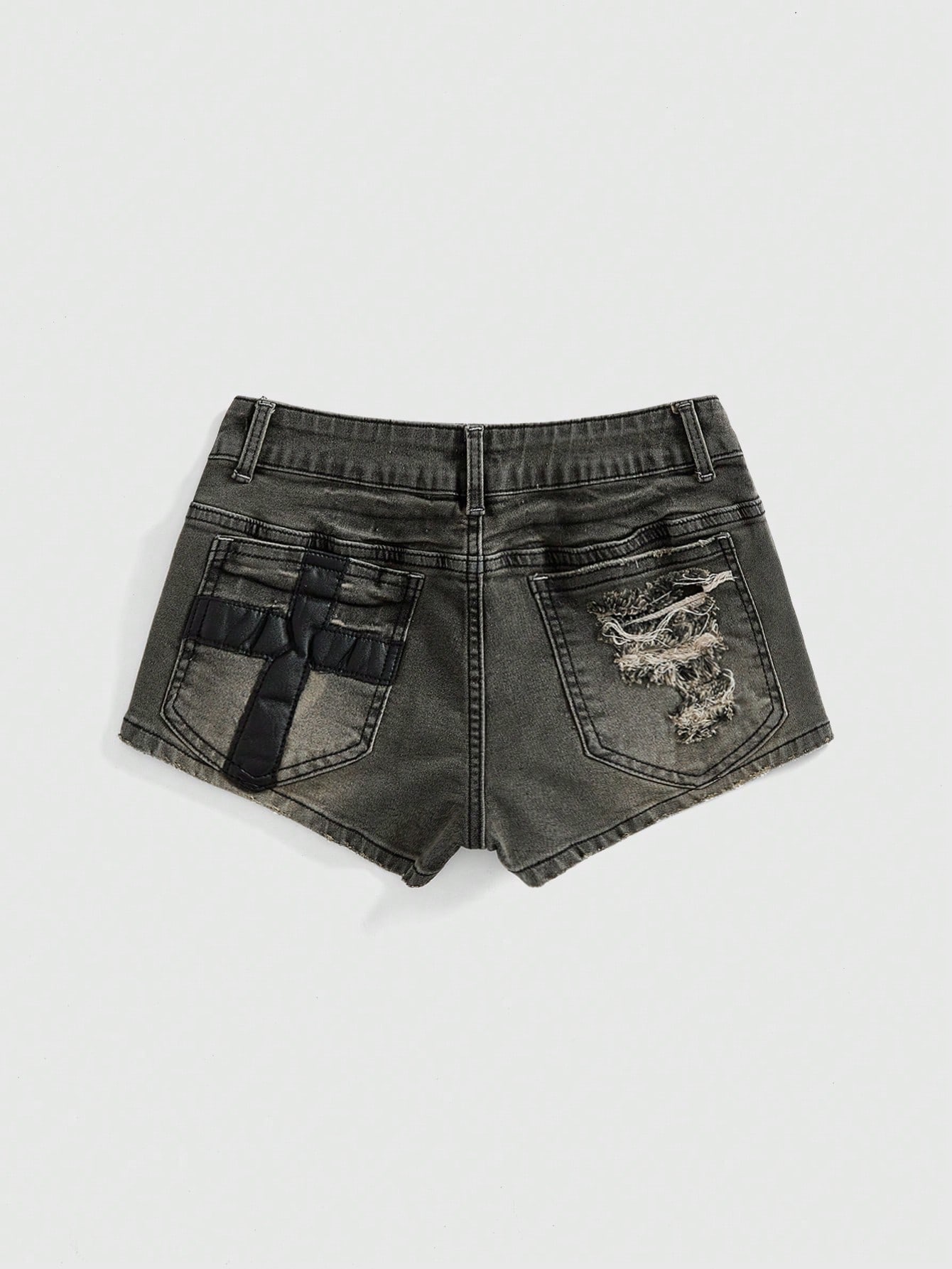 Our Grunge Punk Y2K Baddie Zebra Patchwork Cross Vintage Low