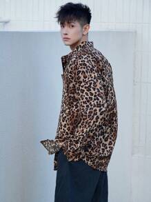 DAZY Men's Leopard Print Beach Resort Pattern Shirt Fall,Winter Vacation - Multicolor - View 8