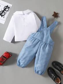 Souflis Souflis Baby Boy Rhinoceros Print Suspender Pants & White Shirt Gentleman Outfit,Cute Summer Matching Family Set For Daily Outings,Party & Photography Events - Multicolor - View 10