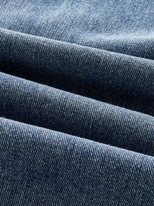 SHEIN MOD 女士休闲修身直筒牛仔裤，蓝色