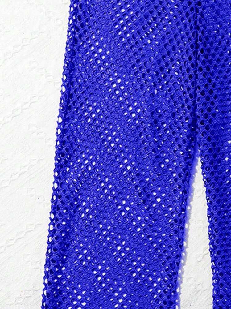 Conjunto de 3 peças Maiô Bikini com Babado para Meninas Pré-adolescentes - Azul - Visão 4