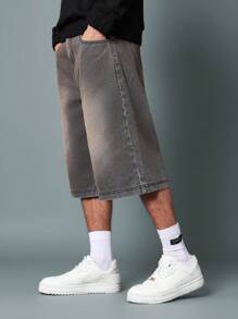 SUMWON Washed Denim Jort