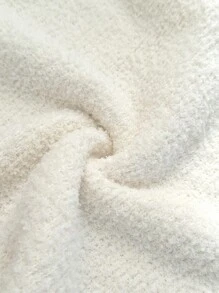 Chiquease Damen Lockererer Glockenärmel-Pullover mit Stehkragen aus Flauschstoff, Herbst/Winter