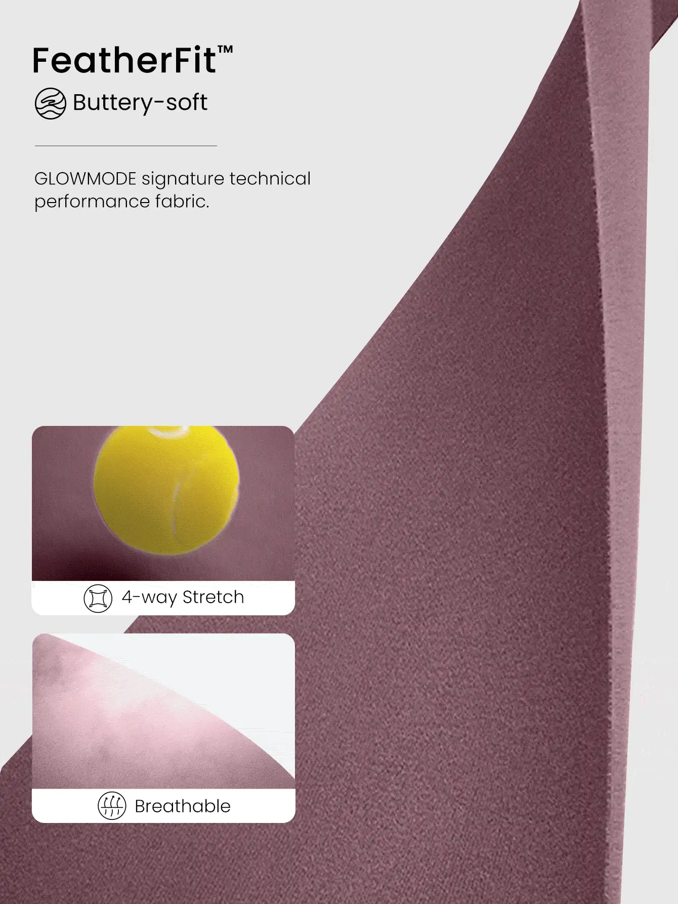 GLOWMODE 25" Macacão Esportivo para Academia com Controle de Barriga FeatherFit™, Elegante para Verão para Mulher - Roxo empoeirado - Visão 7