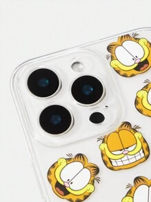 GARFIELD | SHEIN Funda de teléfono transparente con estampado de gato de dibujos animados de moda - transparente - Ver 4