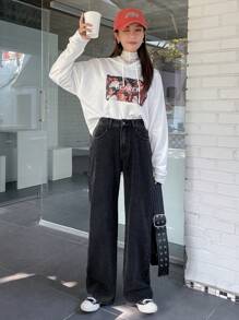 DAZY High Waist Slant Pocket Jeans