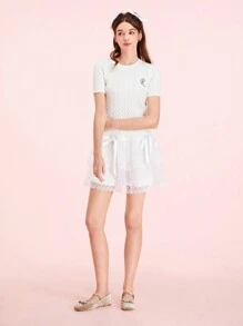 CUCCOO DOLLMOD Aprikot koreanisches Plüschmaterial Damen Mode bequeme Quadratische Zehenform Ballerinas Valentinstag