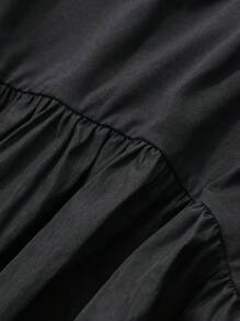 FRIFUL Women's Loose Patchwork T-Shirt, Summer Top - Black - View 7