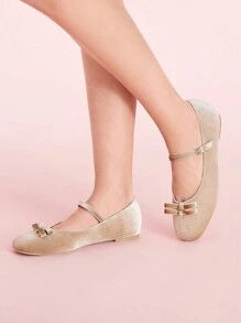 CUCCOO DOLLMOD Aprikot koreanisches Plüschmaterial Damen Mode bequeme Quadratische Zehenform Ballerinas Valentinstag