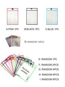 1/2/4/6/8/10 件装可重复使用文件收纳袋，超大可书写可擦写口袋，透明耐用塑料保护纸，教师学校教室用品，返校必备，新年、生日、派对装饰创意礼物，返校季，学习用品，耐用，易用，可作为礼物，用途广泛 - 彩色 - 查看 2