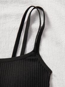 SHEIN 2pcs/Set Tween Girls' Minimalist Comfortable Padded Soft & Breathable Bras - Black - View 4