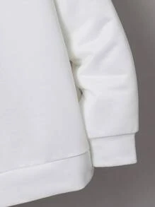 青少年男孩休闲街头时尚字母印花图案连帽宽松套头衫长袖针织运动衫