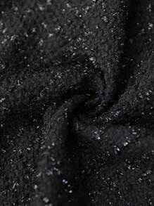 SHEIN Clasi Plus Size Women Lapel Cardigan Coat - Black - View 3