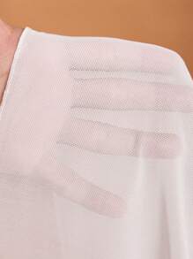 HEAVINZ LANE Robe moulante mini avec col montant à volants en maille blanche, idéale pour les vacances, le printemps et l'été, les festivals, Ibiza, les mariages et les bals - Blanc - Voir 9