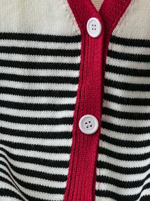 SHEIN LUNE 女式前扣无袖条纹简约休闲针织上衣