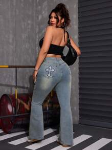 SHEIN ICON Plus Size Casual Denim Jeans, Simple & Fashionable For Daily Wear