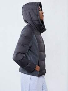 Lumivelle Women's Outdoor Casual Slim Fit Short Lightweight Hooded Padded Padded Coat Clothes Winter