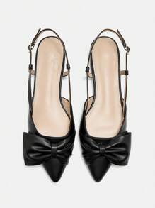 CUCCOO BIZCHIC Chaussures plates décontracté avec décoration en nœud de couleur unie pour femmes