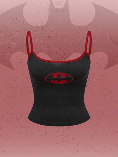 Batman X ROMWE Casual Streetwear Bat Graphic Print Cropped Cami Top