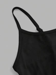 SHEIN EZwear 4 件套加大码女式黑色和灰色休闲紧身吊带背心上衣，夏季吊带背心女式服装背心女式加大码上衣 - 彩色 - 查看 7