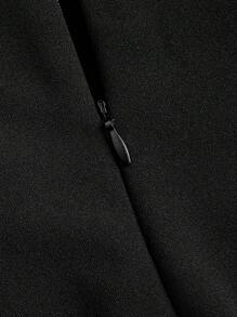 SHEIN MOD Plus Size Women Casual Black Split Flare Pants