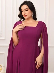 Modelyn Đầm thanh lịch cổ vuông họa tiết cà vạt tương phản cỡ lớn cho nữ - Màu Hồng Tươi - Xem 6