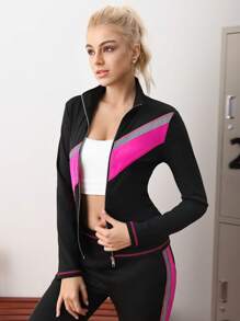 Cheerettes Women's Dance School Style Workout Long Sleeve Jacket And Long Pants Cheerleaders Set For Valentine