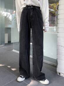 DAZY High Waist Slant Pocket Jeans
